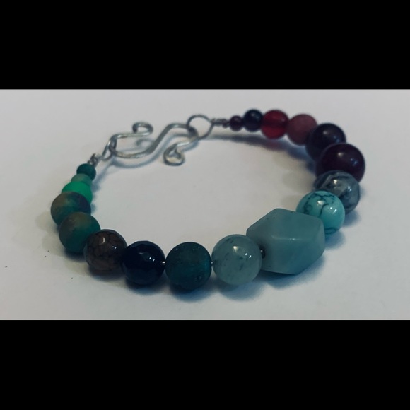 Handmade Natural Gemstone Beaded Bracelet NWT - Picture 2 of 4